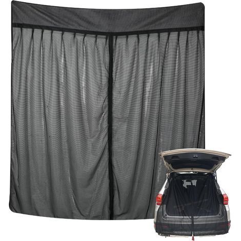 165x165cm Couverture de Porte d'Aile Grande Taille,Moustiquaire pour Porte Arrière de Camionnette ,Moustiquaire Magnétique en Maille Noire,pour Voiture,Camping,Van,Camping Car (1/5)