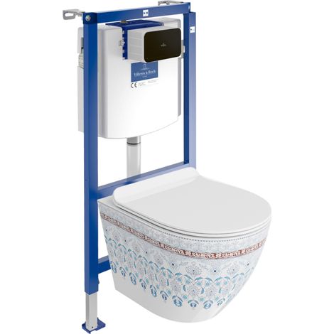 VILLEROY&BOCH WC Set mit Vorwandelement, Wand-WC und Spülknopf (1/5)