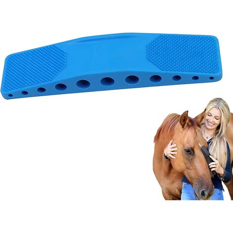 Pferdepflegebürste, Pferdepflege-Massagegerät, 6-in-1 Haustierpflegebürste (Farbe: blau)