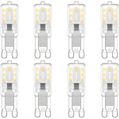 Lot de 8 ampoules LED G9, G9 LED 220 V Blanc naturel 4000 K 3 W équivalent halogène 30 W [Classe énergétique E] (1/5)