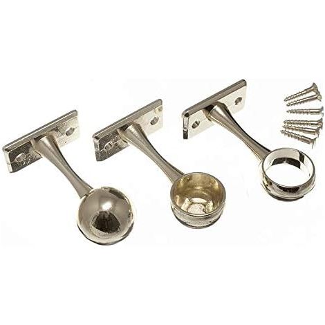 Lot de 6 barres de garde-robe, 2 supports d'extrémité, 1 support central 19 mm CP