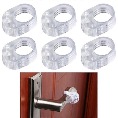 Türknauf-Wandschutz, transparenter, kleiner, weicher Wandschutz, 6 Stück