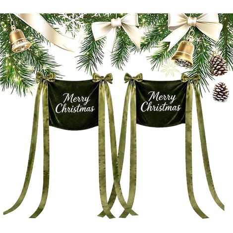 Nœuds De Noël Pour Chaise 2 Pièces Velours Élastique Élégant Décoration chaise Noël Pour Repas Carnaval Retour Extérieur Intérieur Patio Pelouse Cour Parc (1/5)