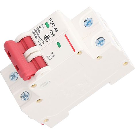 Miniatur-Leistungsschalter 16 A, 2-polig, ergonomisches Sichtfenster, Überlast- und Kurzschlussschutz, modularer Schalter für Schalttafeln (1/5)