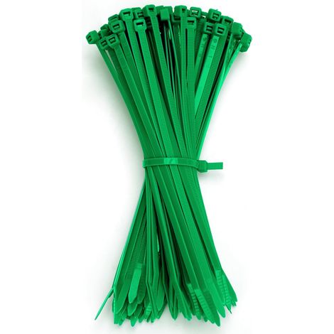 Attache Cable Vert 200 x 4,8mm Collier de Serrage Plastique Serre Câbles Électriques pour Cable Management Jardinage 100 Pièces (1/5)