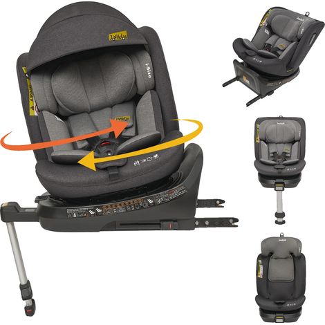 Siège auto pour enfant, installation ISOFIX, harnais à cinq points, GRIS (1/2)