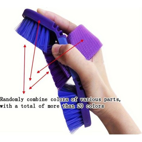 Brosse à cheval à poils souples polyvalente — Outil de toilettage flexible et multi-angle pour chevaux et vaches, idéal pour le bain et le nettoyage — Couleur aléatoire (1/4)