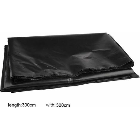 Revêtement de bassin en caoutchouc pour petits étangs, bassins à poissons, fontaines de jardin Noir 3 x 3 m