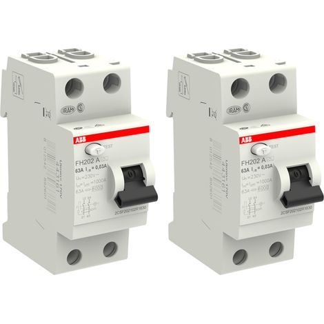 ABB Lot de 2 interrupteurs différentiels à vis raccordement 63A 30mA Type A (1/3)