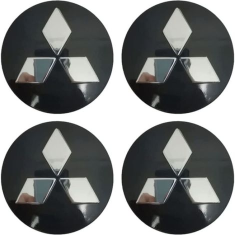 Lot de 4 enjoliveurs centraux de roue compatibles Mitsubishi, 60 mm (1/3)
