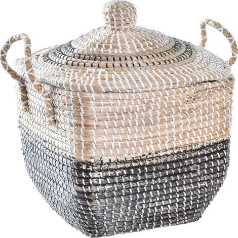 Hochzeitsgraskorb 45x35x43 natürliches Grasmaterial mehrfarbige Farbfamilienkörbe und Kisten Details (1/3)