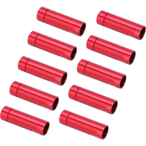 RISK Lot de 10 embouts de câble de frein de vélo 5 mm, en alliage d'aluminium, pour VTT et vélo de route, rouge (1/5)