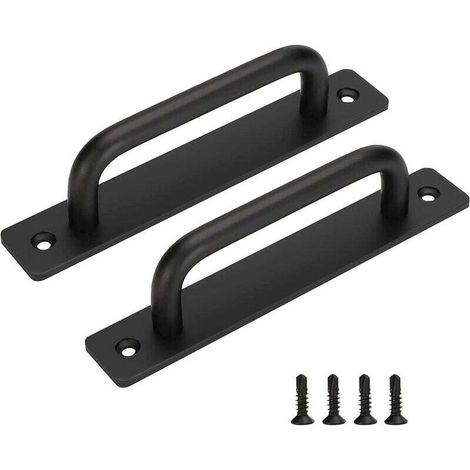 Ensemble de 2 poignées coulissantes, poignée de porte noire, poignée de meuble de cuisine noir mat – ls78873bk128, poignée de meuble de cuisine centrale noire en alliage d'aluminium (1/4)