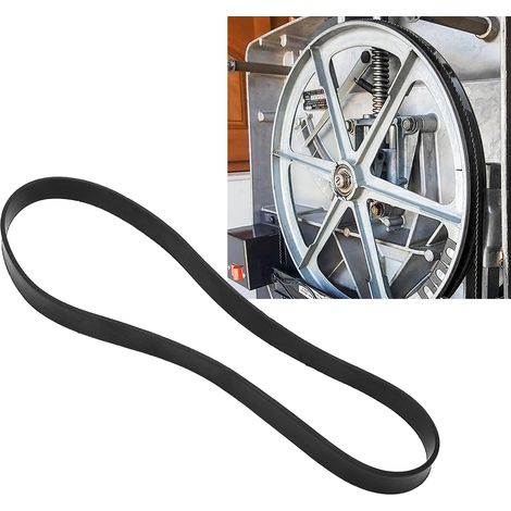L'anneau en caoutchouc antibruit pour roues de scie à ruban pour le travail du bois mesure 20 mm de large et 3 mm d'épaisseur, et convient aux roues de scie à ruban de 12 pouces. (1/5)