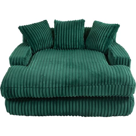 Canapé de sol en velours côtelé large, chaise longue intérieure ergonomique avec 3 coussins, sans montage, pour salon, bureau et appartement - CHICFURN (1/5)