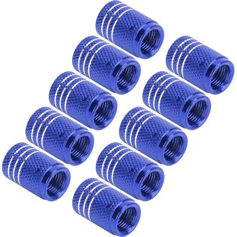 10 Totenkopf-förmige Reifenventilkappen, blau, universell für Autos, SUVs, Motorräder, Fahrräder und LKWs. (1/5)