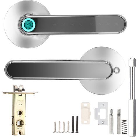 Serrure Intelligente de Poignée de Porte Bluetooth avec Empreinte Digitale, Mot de passe et APP - Entrée Sans Clé - Finition Chrome (1/5)