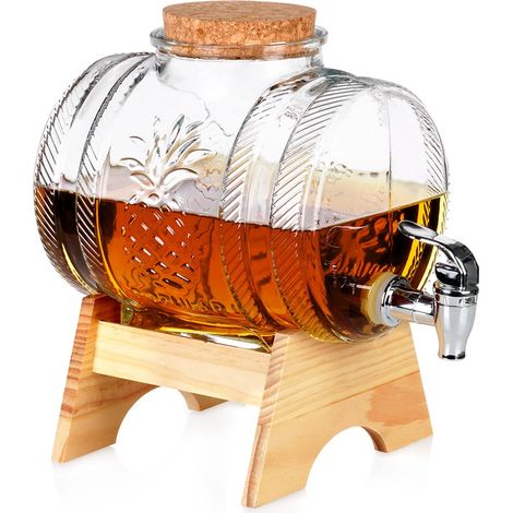 Getränkekrug mit Zapfhahn und Ständer, Saft- und Wasserspender 3 l