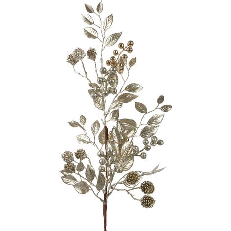 Ramo decorativo color champagne per decorazioni e composizioni di fiori h 68 cm (1/2)