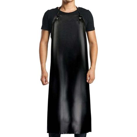 Tablier imperméable en PVC-120x90cm, noir, pour hommes et femmes, imperméable à l'eau et à l'huile, adapté au nettoyage, aux travaux de laboratoire, à l'abattage, aux soins des chiens