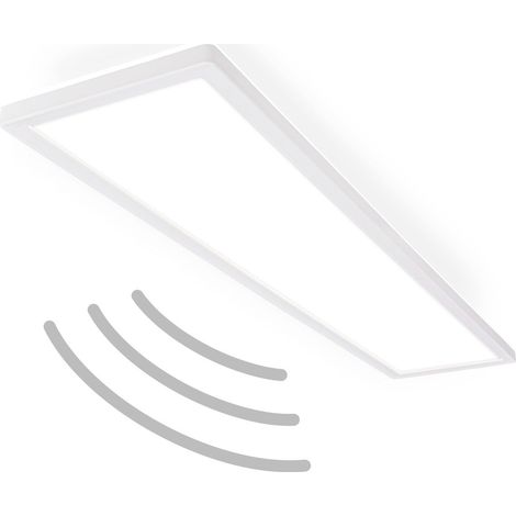Ultraflache LED Deckenlampe mit Bewegungsmelder - IP44 LED Badlampe Badezimmerleuchte, Deckenpanel extra flach für Feuchträume, 98 x 20 x 3 cm (LxBxH)