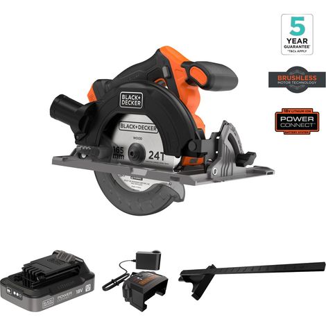 Sega Circolare Brushless 18V Black+Decker BLCCS78E1 165 mm con batteria + caricatore