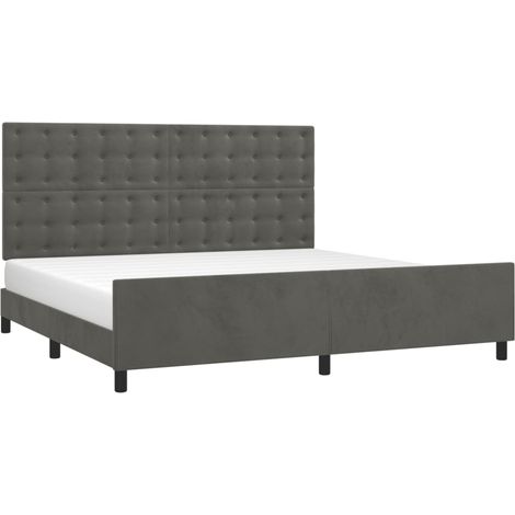 Estructura cama sin colchón terciopelo gris oscuro 200x200 cm vidaXL (1/4)