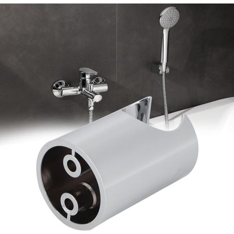 Support pour douchette mural avec fixation pivotante - Support chromé ABS pour tête de douche manuelle 2 vis et tubes d'expansion inclus (1/5)