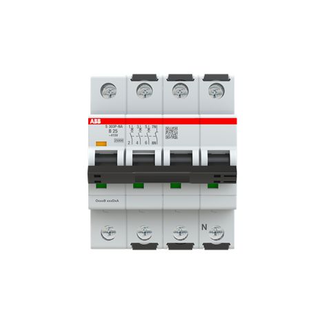 Interruttore S303P 25kA 3P+N (Neutro a destra) B 25A - ABB2CDS383103R0255