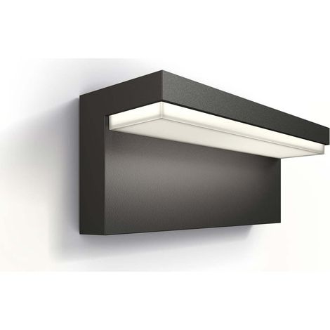 Aplique de pared exterior Philips LED Bustan antracita