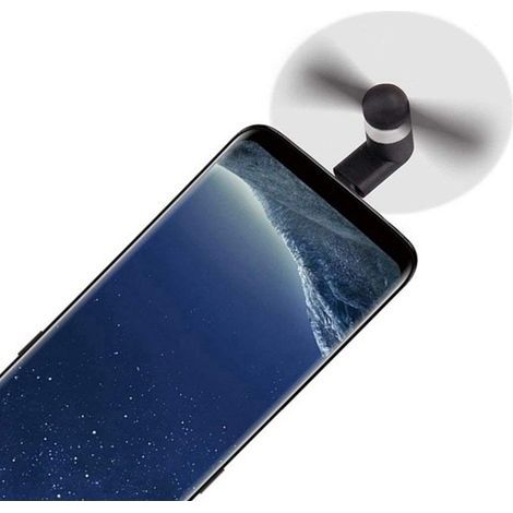 10 Mini-USB-Handyventilatoren aus schwarzem Kunststoff – kompatibel mit Handy-Lüfteranschlüssen (1/5)