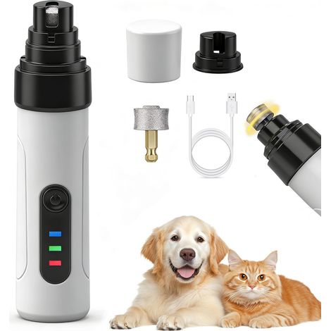Lime à Ongles Chien, Lime pour Chien Silencieux, Lime Ongle Griffes Chien Electrique, Rechargeable Lime Griffe Chien Electrique, Professionnel Sécurité Coupe Griffe Chien Chat