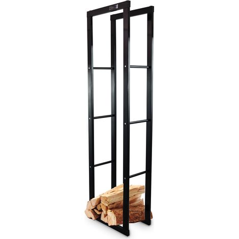 Bituxx Kaminholzständer Holzlager Kaminholzkorb Brennholzhalter Holzablage Kaminholzregal 40 x 150 aus Metall (1/5)