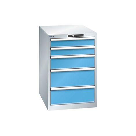 Cajonera con 5 cajones  A x P x H 564 x 724 x 850 mm  gris