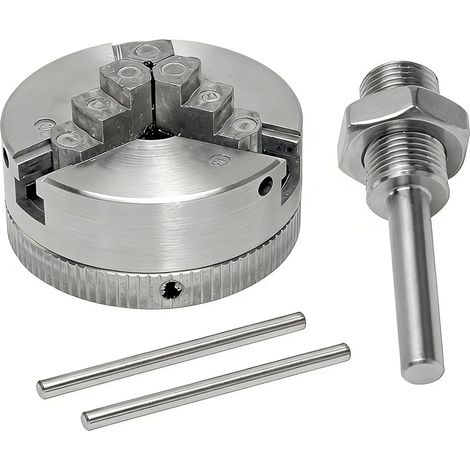 Mandrin de Tour à Bois, M12 Mini Tour en Alliage de Zinc, 3 Mors Mandrin Manuel Perceuse Électrique Bielle, pour Travail Bois Métal Machines Outils (1/5)