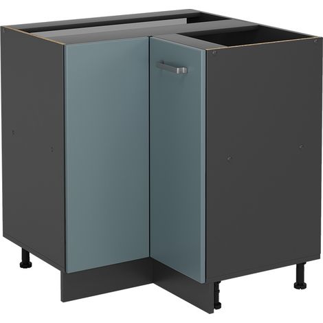 Mobile ad angolo cucina R-Line, Grigio-blu, 75.6 cm senza piano di lavoro, Vicco