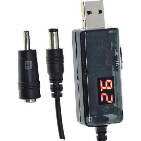 Convertisseur élévateur de tension USB CC 5 V vers 9 V/12 V, câble adaptateur de puissance (1/4)