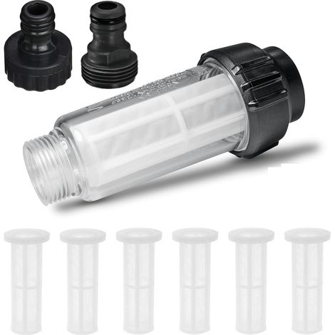 Filtre Eau - Pression Maximale 12 Bar - Température Max 60°C - Raccord 3/4 Pouces - Pour Nettoyeur Haute Pression - 7 Pièces
