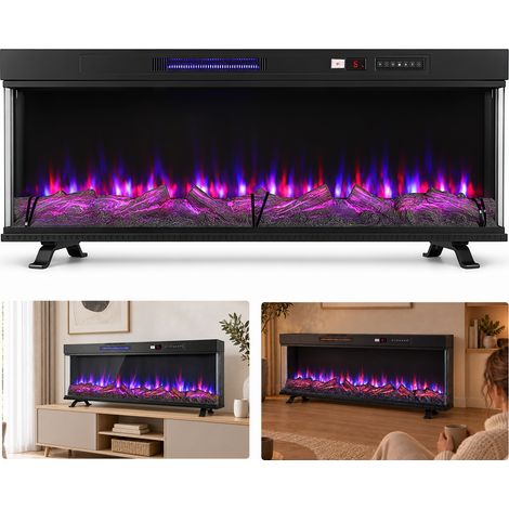 TolleTour Elektrokamin 50 Zoll, 1800 W, WiFi-App, Schwarz (1/5)
