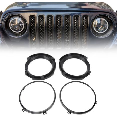Anneaux de fixation de phares ronds de 7 pouces (paire) pour Jeep Wrangler JK 2007-2018 (EL-1018-BK) (1/5)