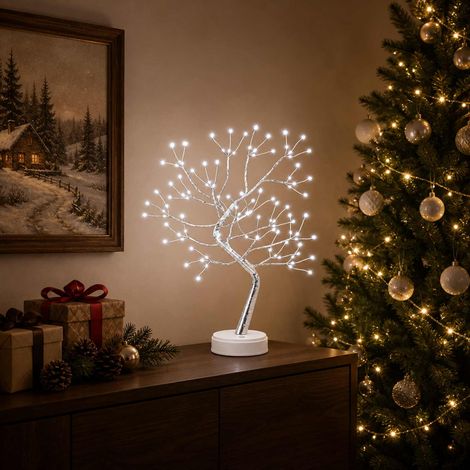 Mini albero di Natale starburst 2 pz Argento 12 x 50 cm Acciaio vidaXL (1/5)