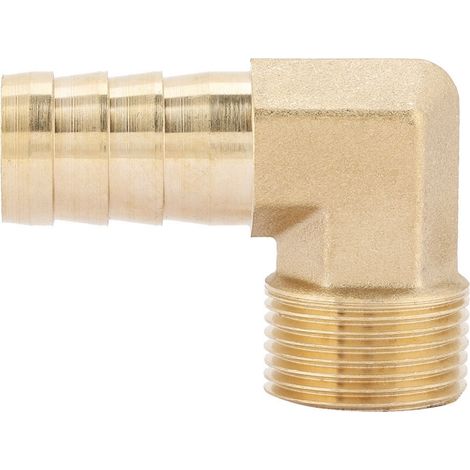 Irovami Raccord coudé en laiton à filetage mâle 3/4" avec embout cannelé pour tuyau (19 mm) (1/5)