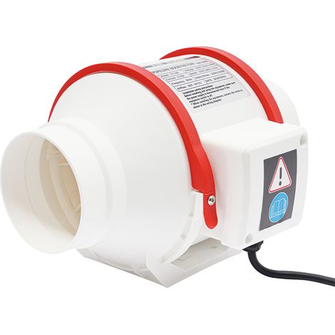 Ventilateur de salle de bain 100 mm Ventilateur à tuyau d'évacuation avec télécommande, ventilateur de salon, ventilateur de ventilation, ventilateur à tuyau, 30 dB, débit d'air 310 m³/h, blanc, 40 W (1/5)