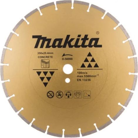Disco diamantato a secco Makita diametro 350mm foro 25,4mm cemento armato D-56998 (1/2)