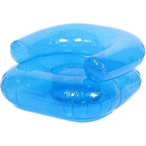 Canapé d'eau gonflable transparent et portable pour enfants, siège flottant pour piscine, bleu (1/5)