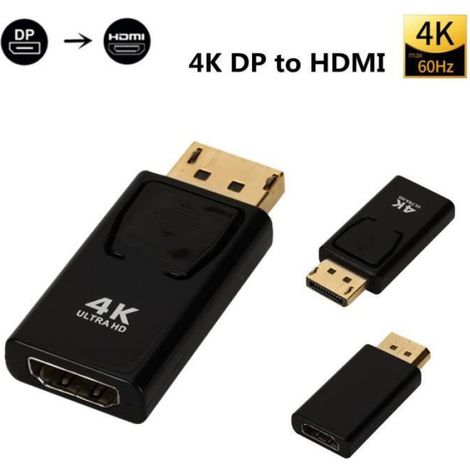 adaptateur DisplayPort vers HDMI 4K, convertisseur mâle vers HDMI, câble TV HD, Audio et vidéo pour PC TV [67153B1] (1/4)