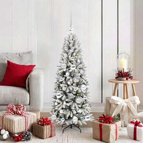 Sapin de Noël Artificiel Blanc 120 cm, Décoration de Noël (1/5)
