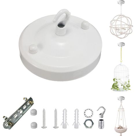 Rosace de Plafond Métal Auvent de Plafond Rosace Plafond Luminaire Plafond Avec Accessoire pour Suspension Plaque de Plafond Vintage,Plantes Suspendues,Panier à Chat Suspendu Panier Suspendu (1/5)