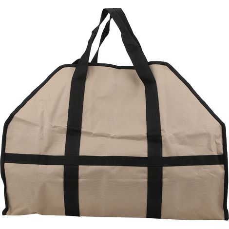 Sac de transport de bûches en tissu Oxford, grande capacité, pour bois et charbon de bois, couleur kaki. (1/5)