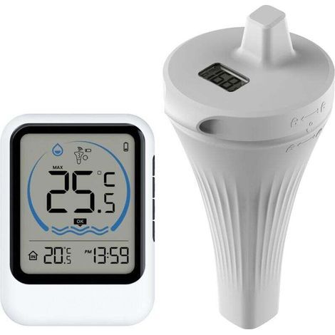 Thermomètre de piscine numérique flottant avec affichage LCD, thermomètre flottant sans fil, IP67, Thermomètre d'eau pour piscines, jacuzzi, spa (1/4)